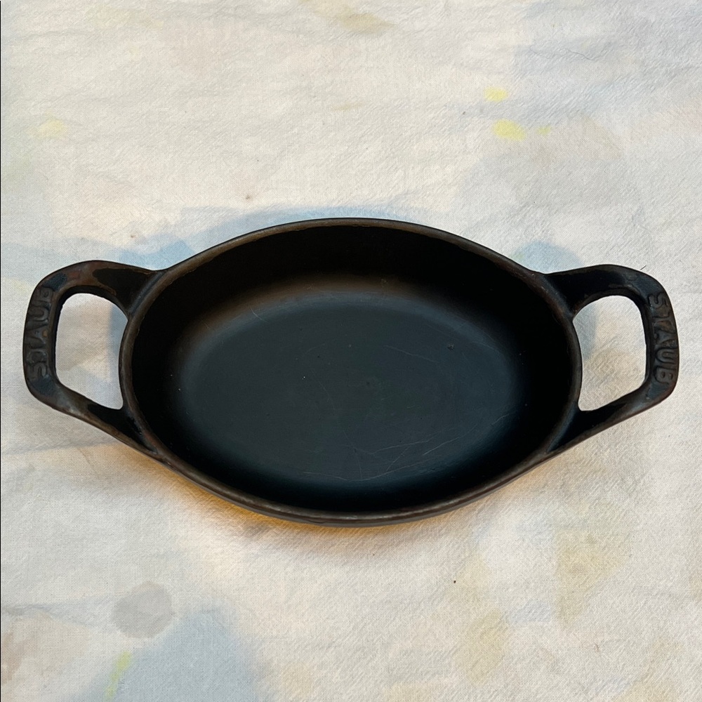 Staub Black Oval Cast Iron Dish